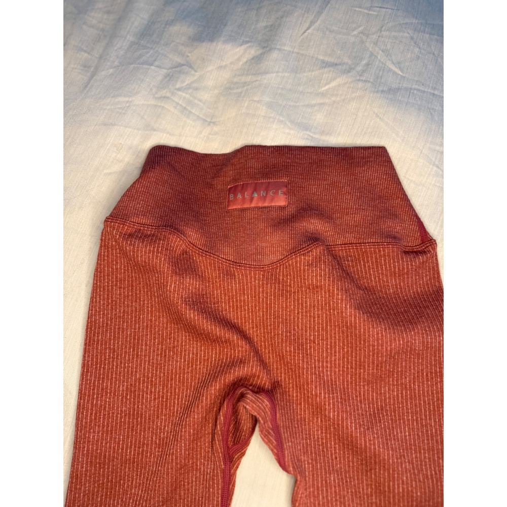 Balance Ribbed Leggings Women's XS Rust‎ High Rise Stretch Athleisure - Picture 3 of 5